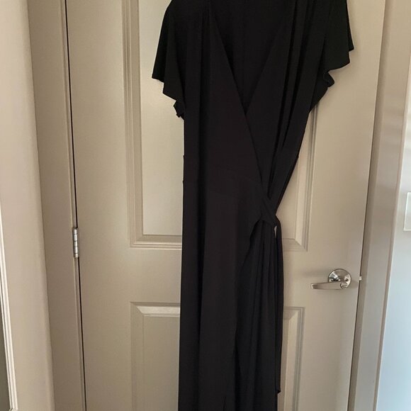 Lane Bryant Black Wrap Dress - Size 24 - Picture 4 of 6